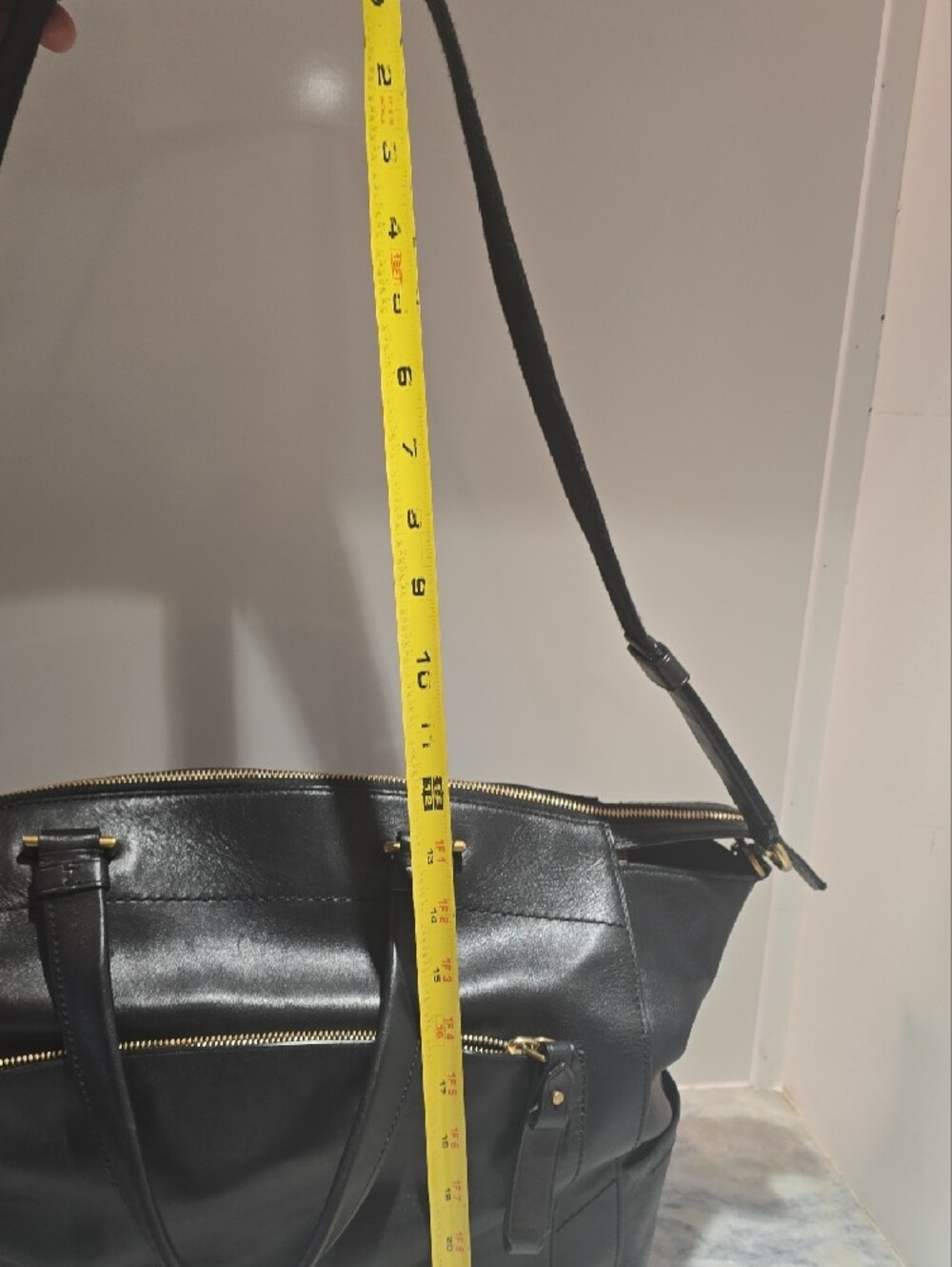 Reed Krakoff Large Black Leather Shoulder Tote with Gold Hardware - Picture 5 of 16